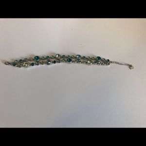 Touchstone Crystal doublestand blue and green bracelet
